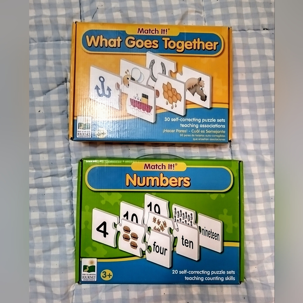 X2 board games Match it!  Numbers and What goes together